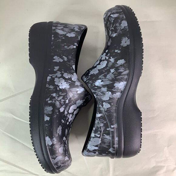 Crocs Neria Pro II Clogs Slip Resistant Work Gray Black Floral WOMENS Sz W11 - Picture 4 of 10